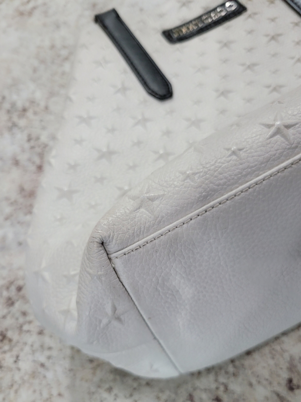 JIMMY CHOO Jimmy Choo Leather Pimlico Star Embossed Tote Bag EUC - Picture 7 of 15
